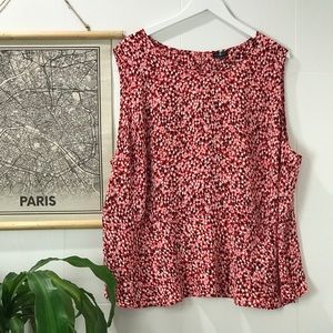 Talbots Dots Sleeveless Peplum Blouse